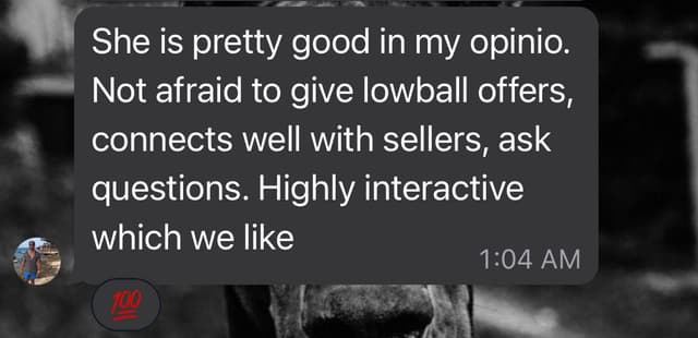 WhatsApp feedback chat from Michael R.