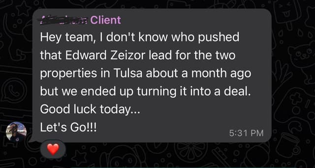 WhatsApp feedback chat from Jennifer L.