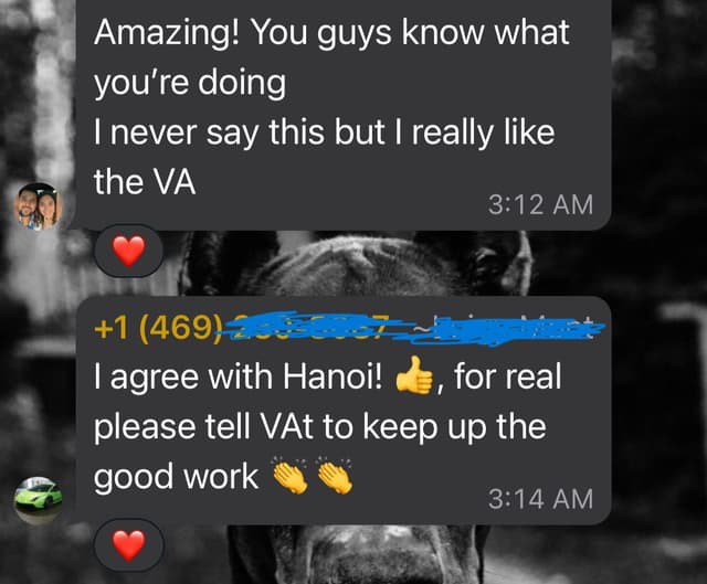 WhatsApp feedback chat from Lisa P.