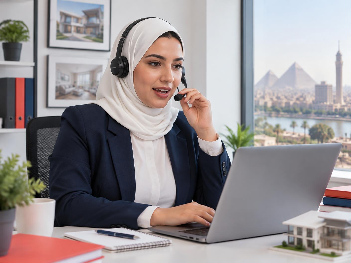 A REDG Egyptian virtual assistant on a real estate prospecting call